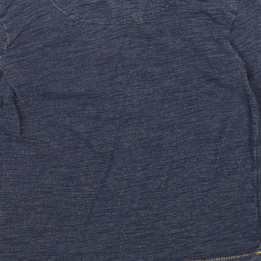 L.O.G.G Boys Blue 100% Cotton Basic T-Shirt Size 9-10 Years Round Neck Button