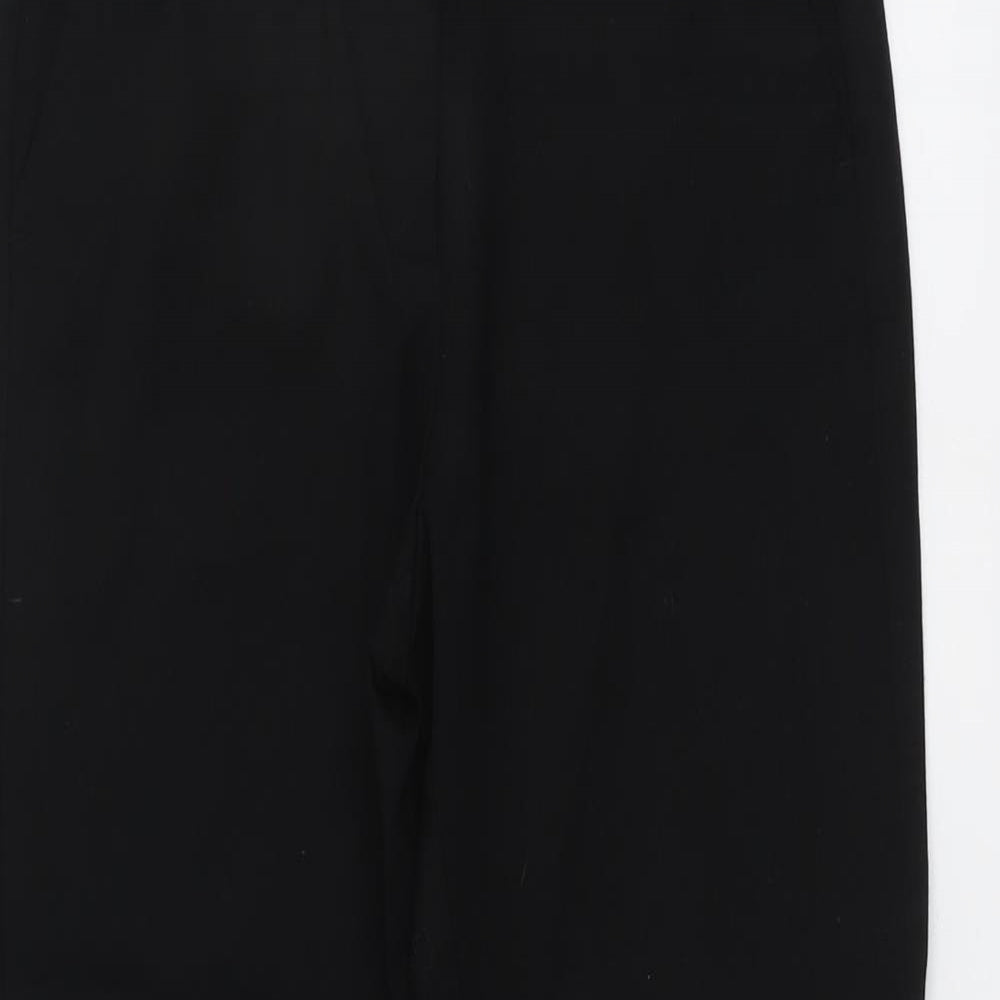 Marks and Spencer Womens Black Viscose Trousers Size 10 L24 in Regular Button