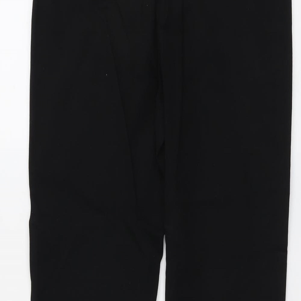 Marks and Spencer Womens Black Viscose Trousers Size 10 L24 in Regular Button