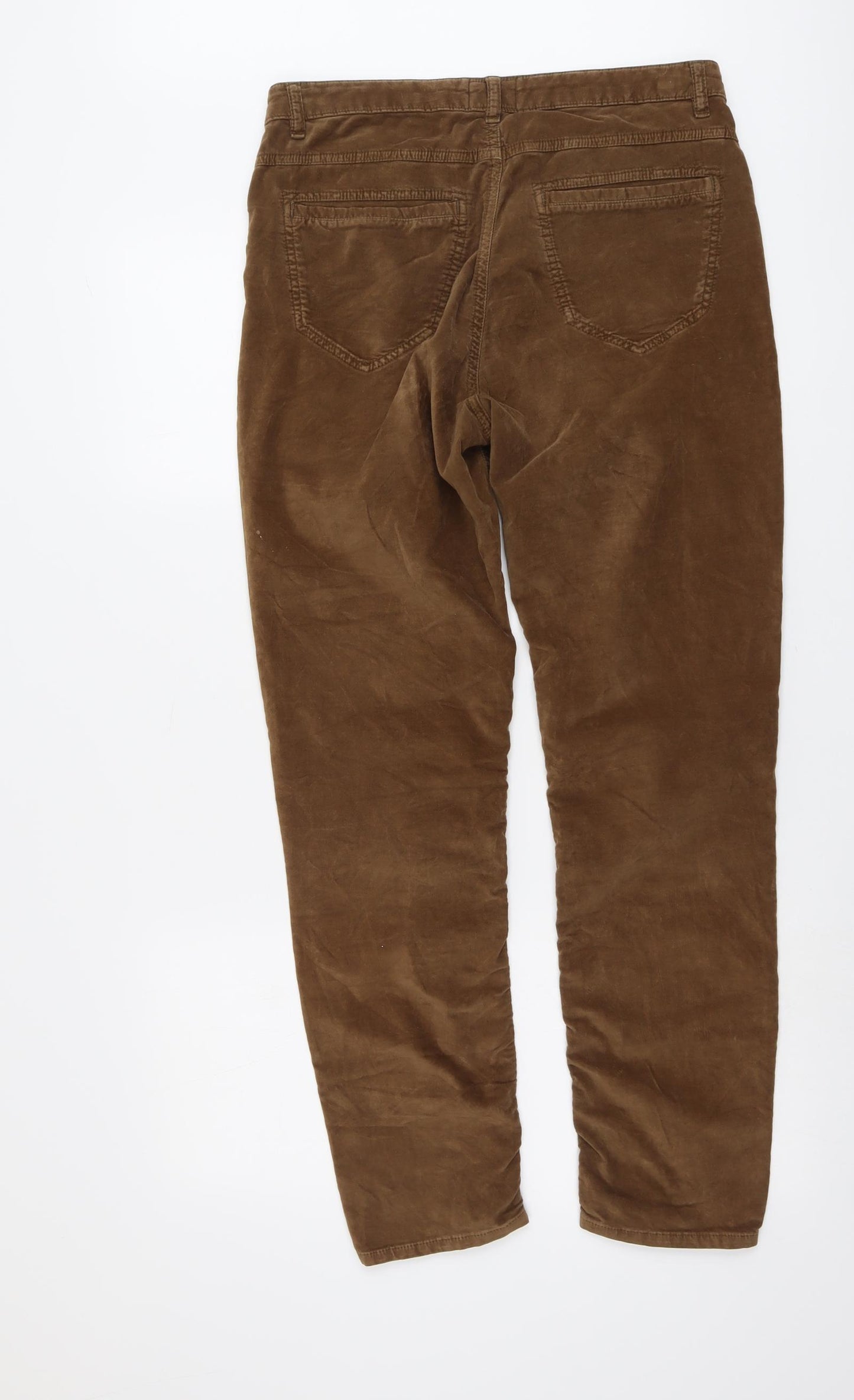 Wrap Womens Brown Cotton Trousers Size 30 in L28 in Slim Button - Ruched Leg
