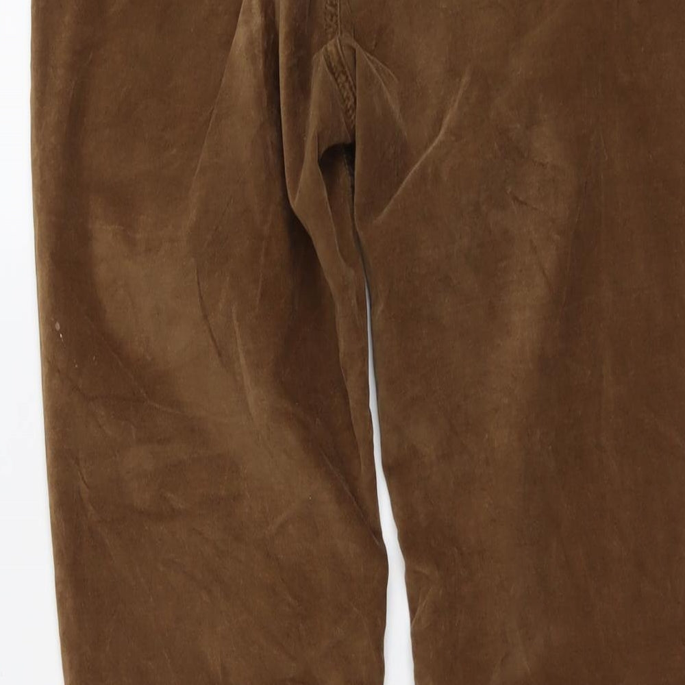 Wrap Womens Brown Cotton Trousers Size 30 in L28 in Slim Button - Ruched Leg