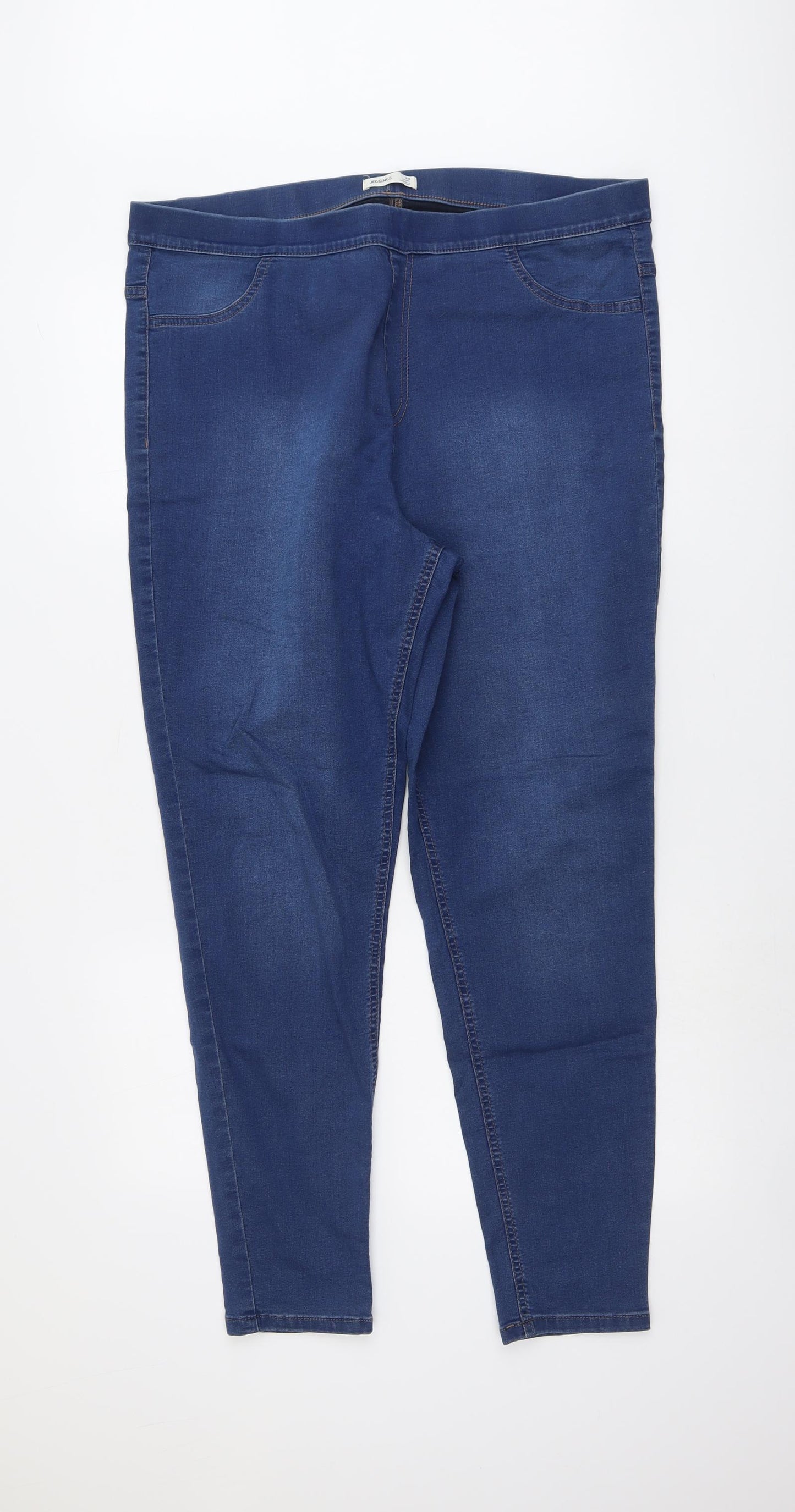 Marks and Spencer Womens Blue Cotton Jegging Jeans Size 20 L29 in Regular