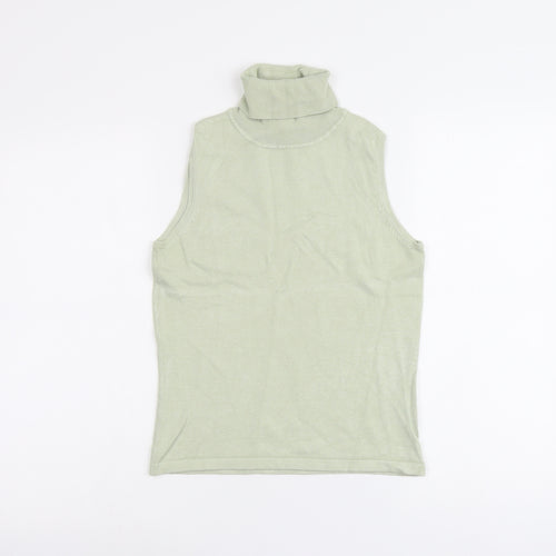 Etoile Womens Green Viscose Basic Tank Size M Roll Neck