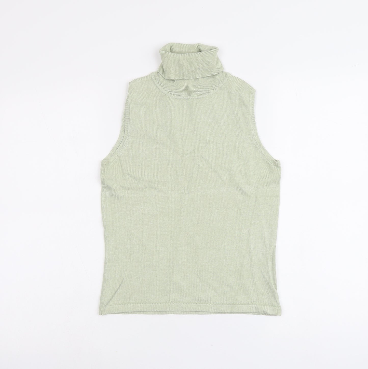 Etoile Womens Green Viscose Basic Tank Size M Roll Neck