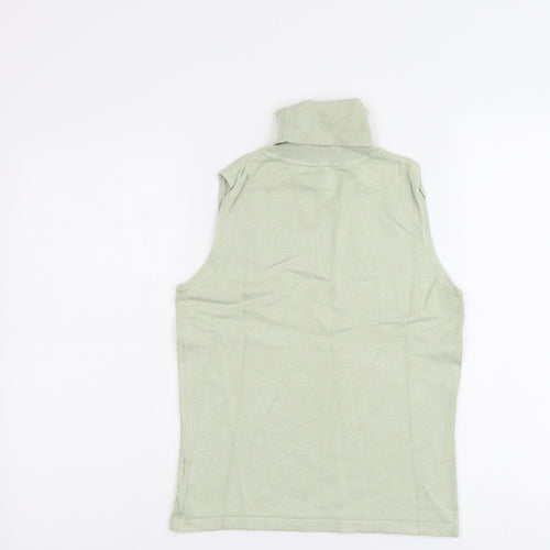 Etoile Womens Green Viscose Basic Tank Size M Roll Neck