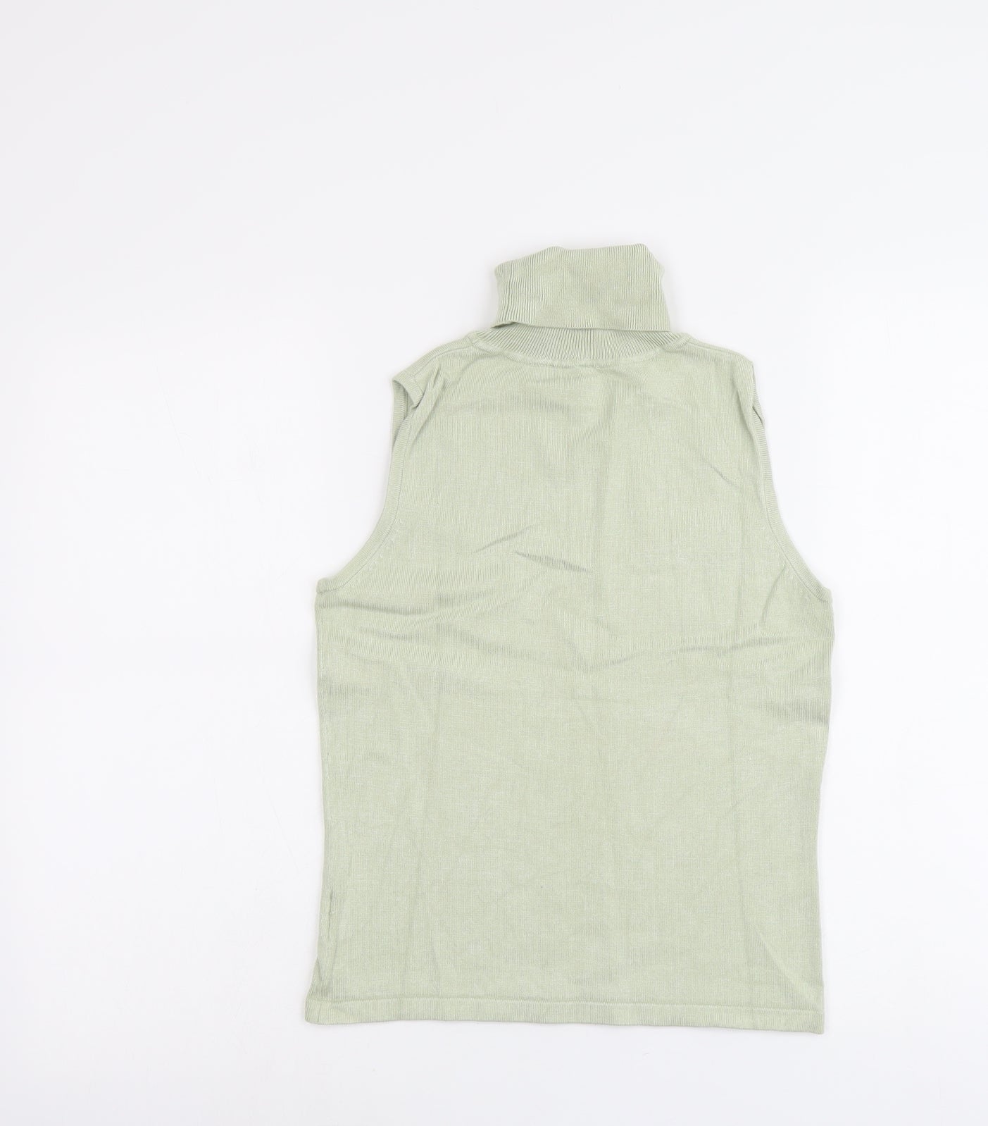 Etoile Womens Green Viscose Basic Tank Size M Roll Neck