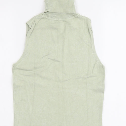 Etoile Womens Green Viscose Basic Tank Size M Roll Neck