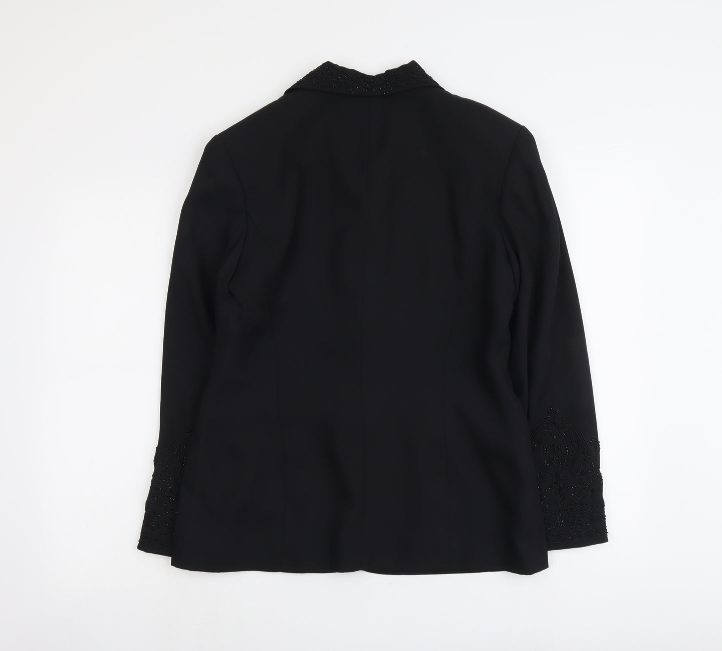 Opera Womens Black Polyester Jacket Blazer Size 12