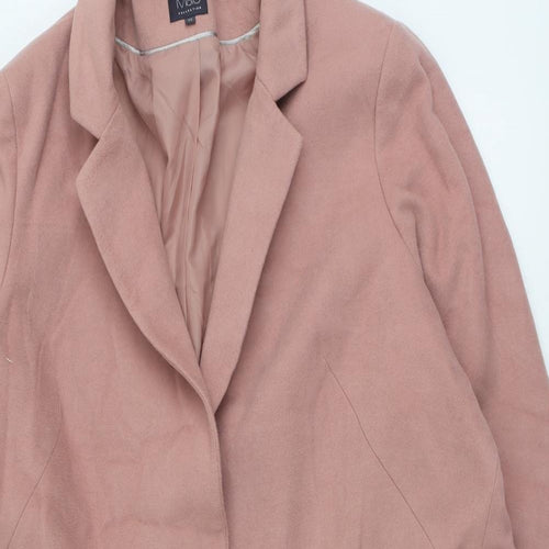 Marks and Spencer Womens Pink Overcoat Coat Size 22 Button