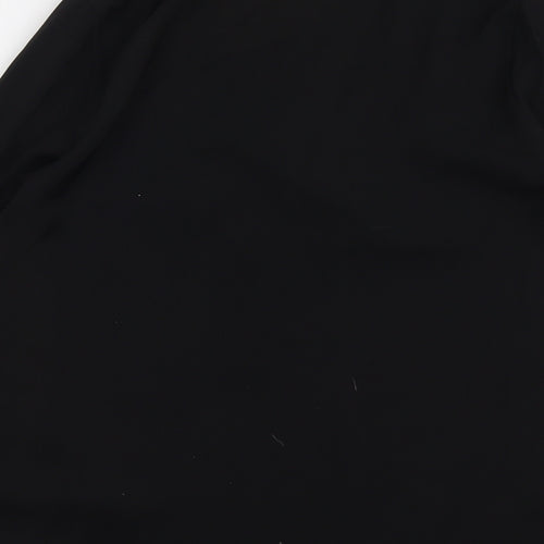 Papaya Womens Black Polyester Basic Blouse Size 10 Round Neck
