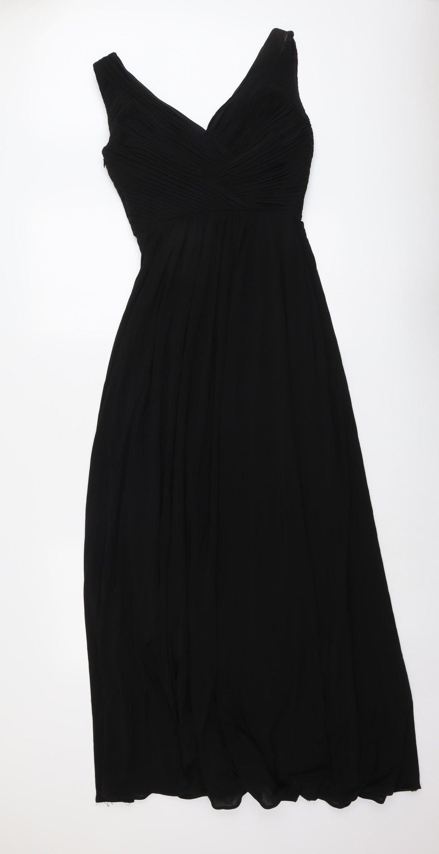 Coast Womens Black Polyester Ball Gown Size 12 V-Neck Zip
