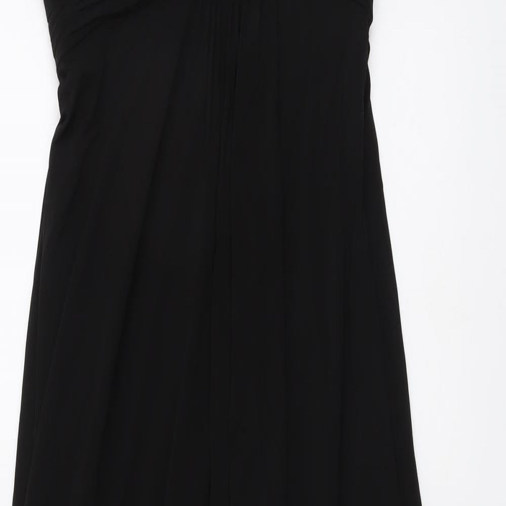 Coast Womens Black Polyester Ball Gown Size 12 V-Neck Zip