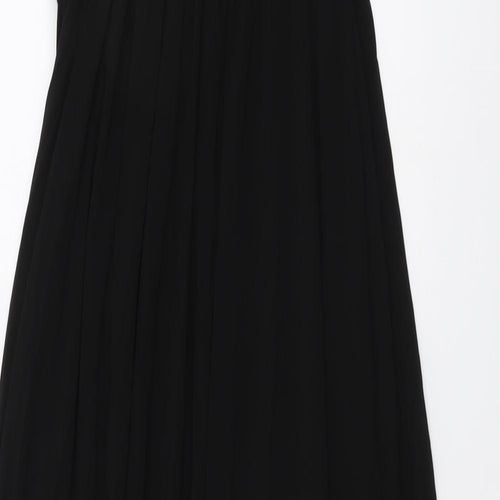 Coast Womens Black Polyester Ball Gown Size 12 V-Neck Zip