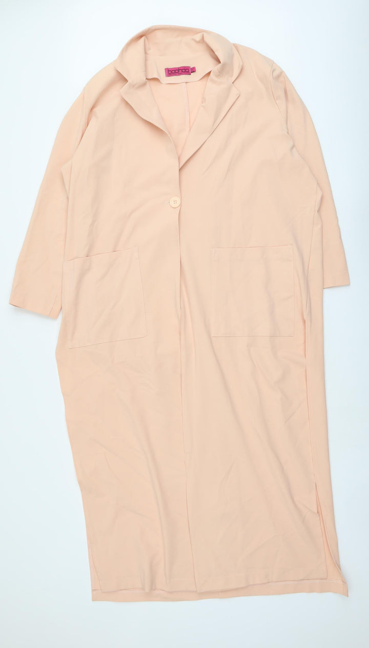 Boohoo Womens Pink Jacket Size 14 Button