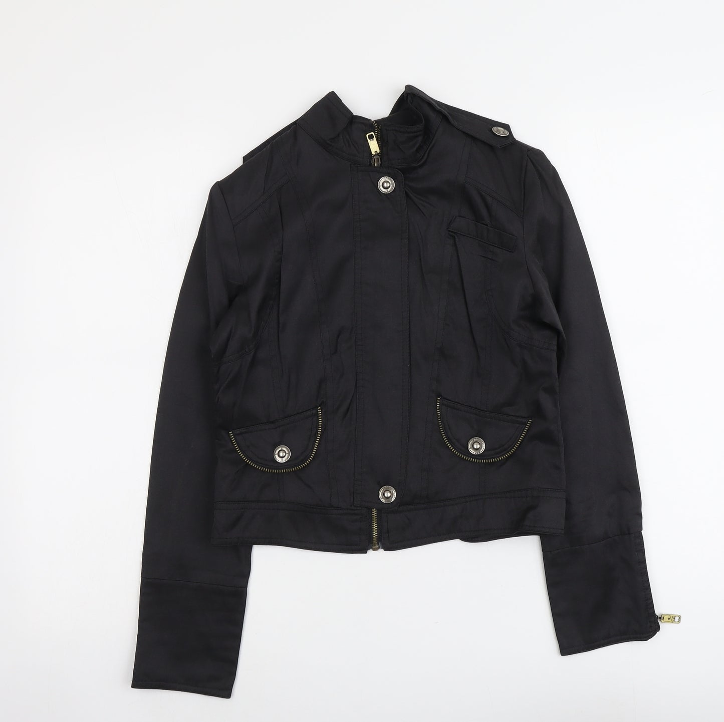 Zara Womens Black Jacket Size 4 Zip
