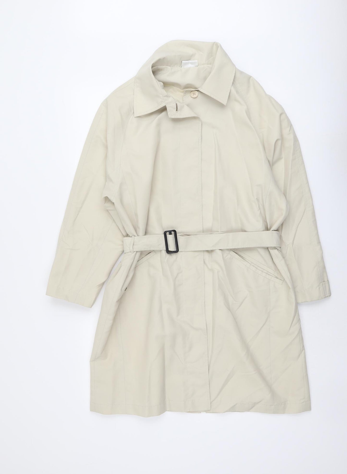 Contex Womens Beige Overcoat Coat Size 12 Button