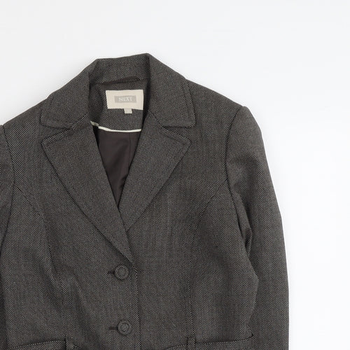 NEXT Womens Brown Polyester Jacket Blazer Size 10