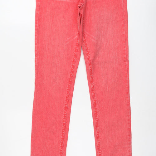 Yessica Womens Red Cotton Skinny Jeans Size 8 L32 in Regular Button
