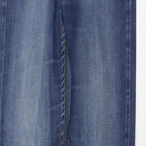 RESERVED Womens Blue Cotton Straight Jeans Size 27 in L32 in Regular Button