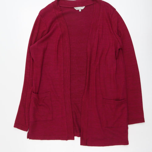 Nutmeg Womens Purple V-Neck Polyester Cardigan Jumper Size 14