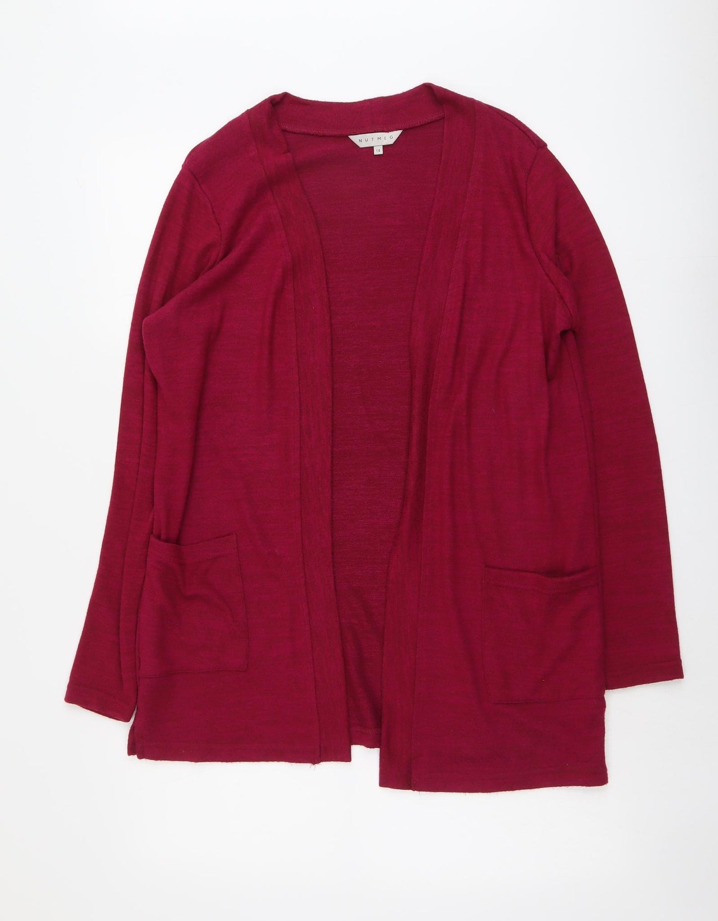 Nutmeg Womens Purple V-Neck Polyester Cardigan Jumper Size 14