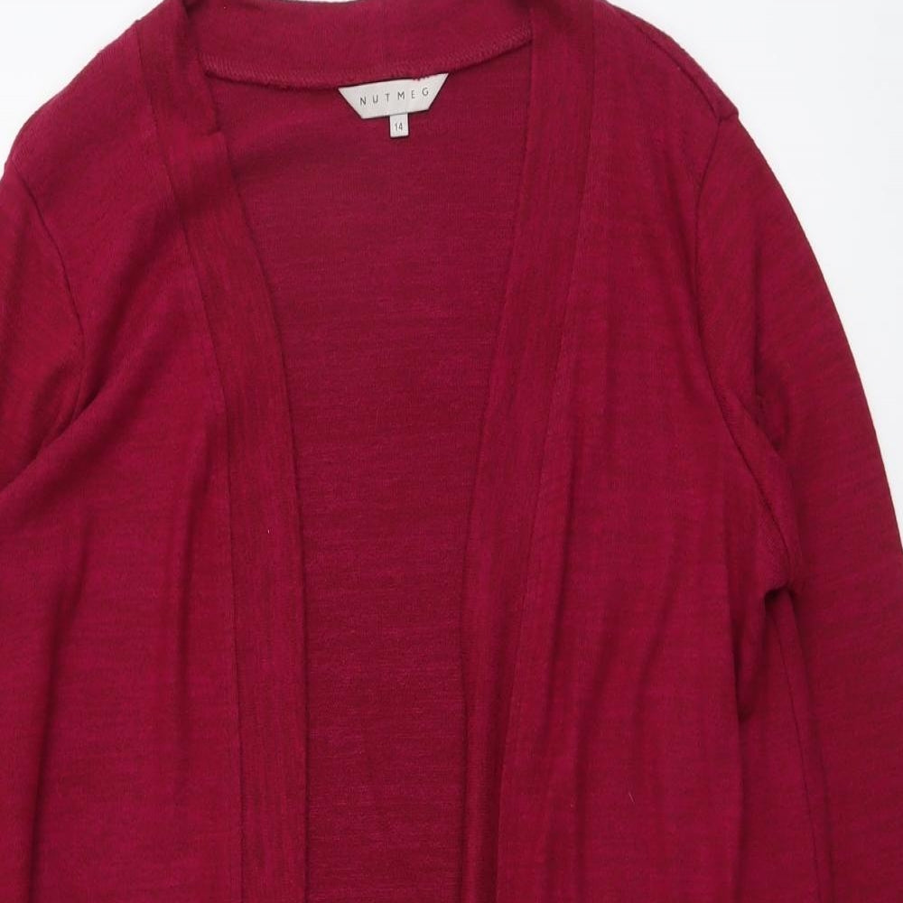 Nutmeg Womens Purple V-Neck Polyester Cardigan Jumper Size 14