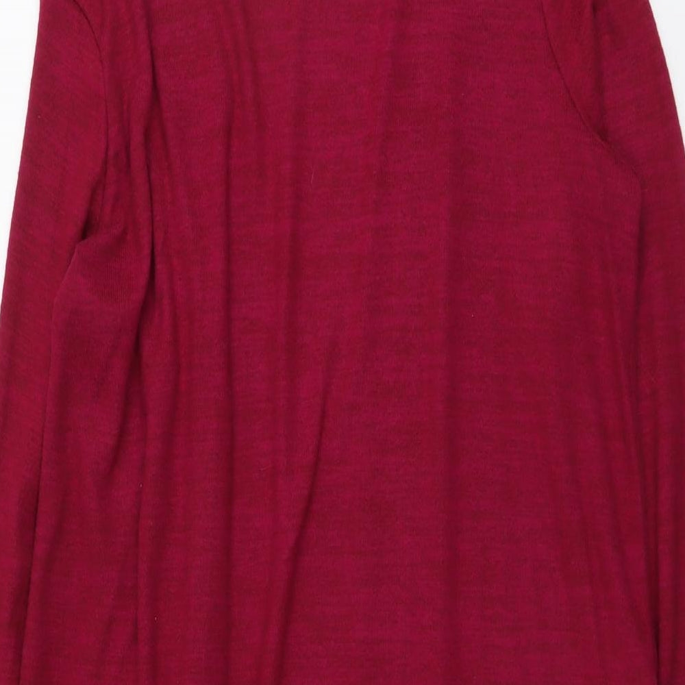 Nutmeg Womens Purple V-Neck Polyester Cardigan Jumper Size 14