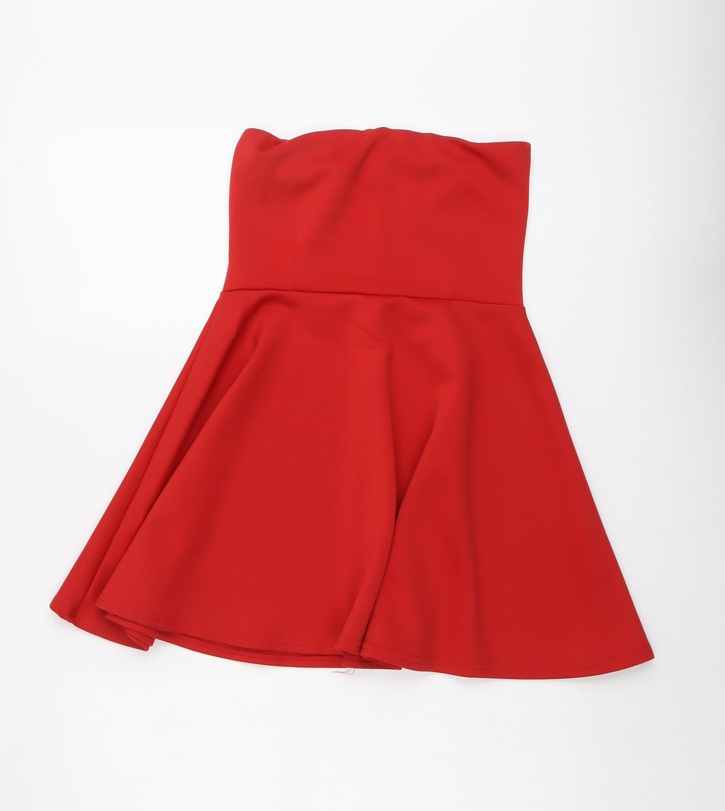I SAW IT FIRST Womens Red Polyester Fit & Flare Size 10 Square Neck Pullover
