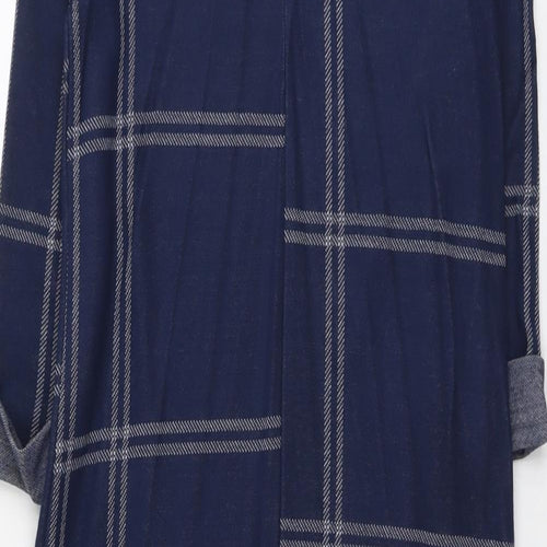 Atmosphere Womens Blue Check Polyester A-Line Size 6 Boat Neck Pullover