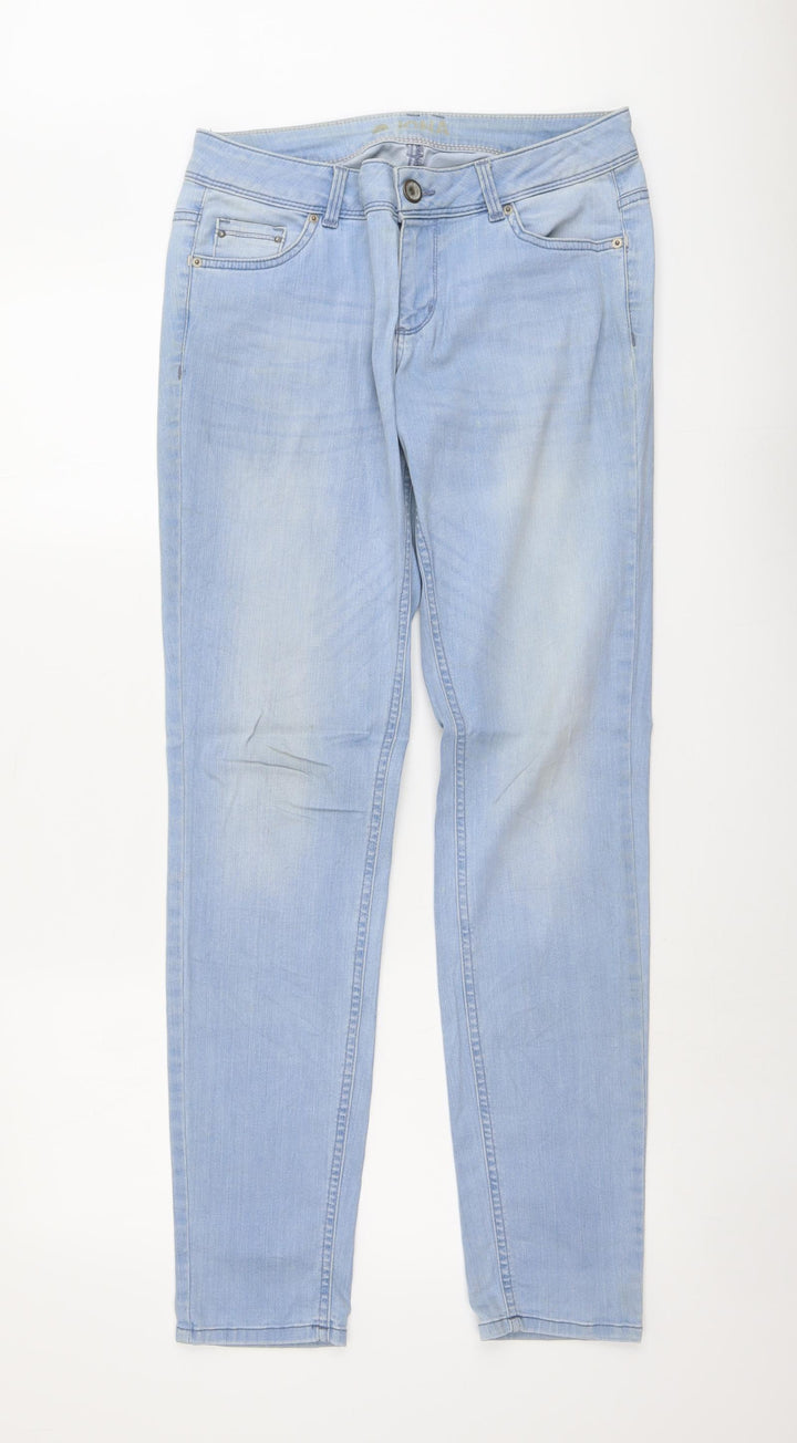 Tom Taylor Womens Blue Cotton Straight Jeans Size 30 in L32 in Regular Button