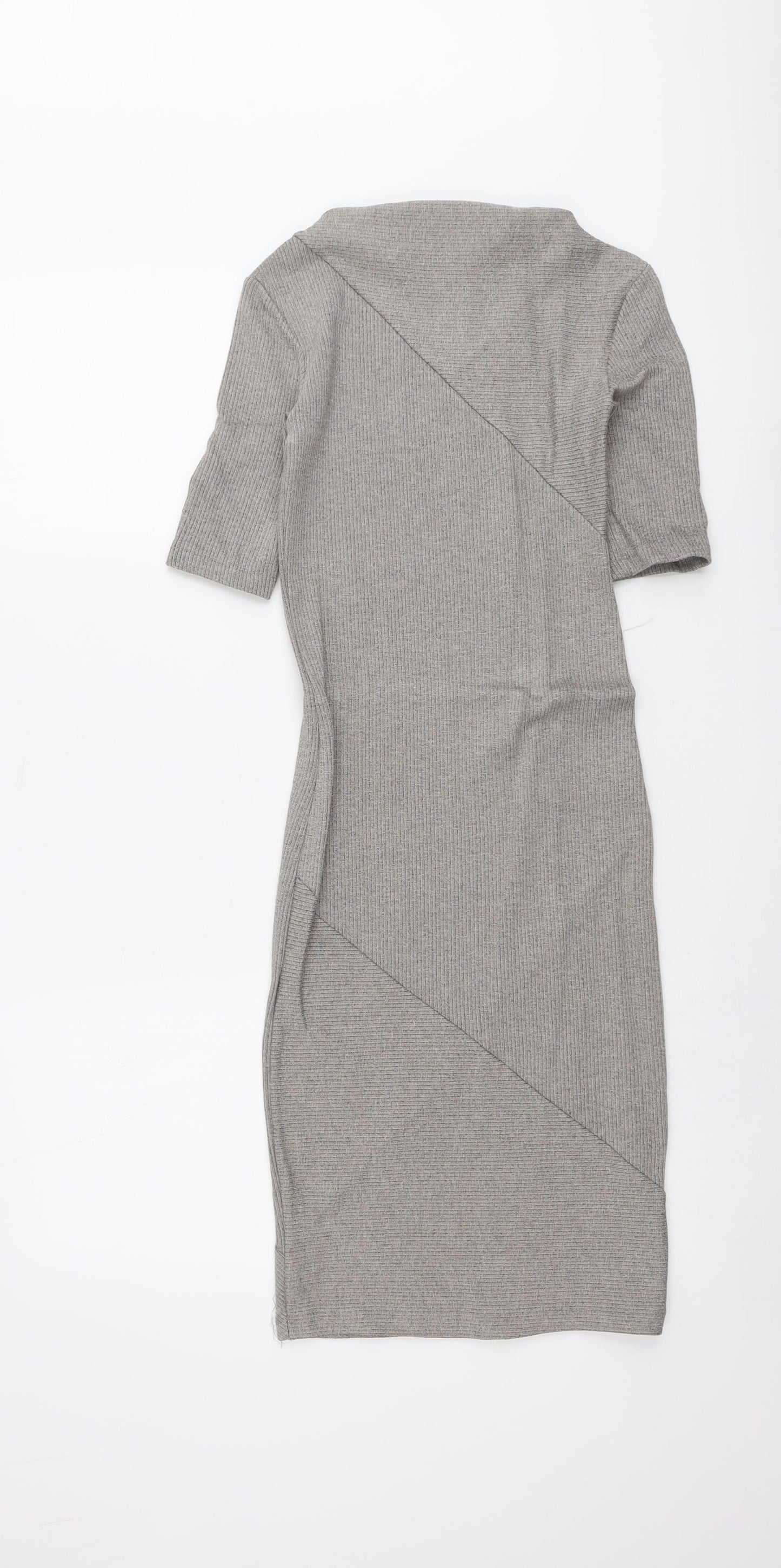 H&M Womens Grey Viscose A-Line Size 6 Boat Neck Pullover