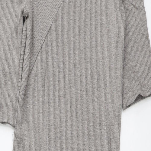 H&M Womens Grey Viscose A-Line Size 6 Boat Neck Pullover