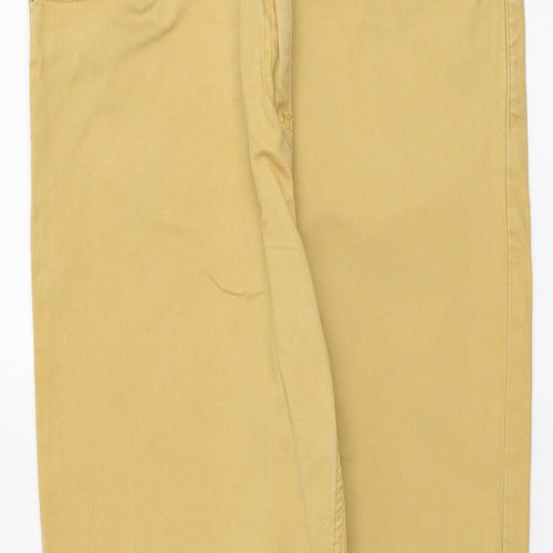 M&Co Womens Beige Cotton Straight Jeans Size 12 L25 in Regular Button