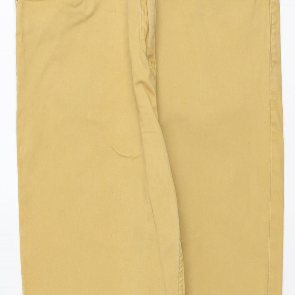 M&Co Womens Beige Cotton Straight Jeans Size 12 L25 in Regular Button