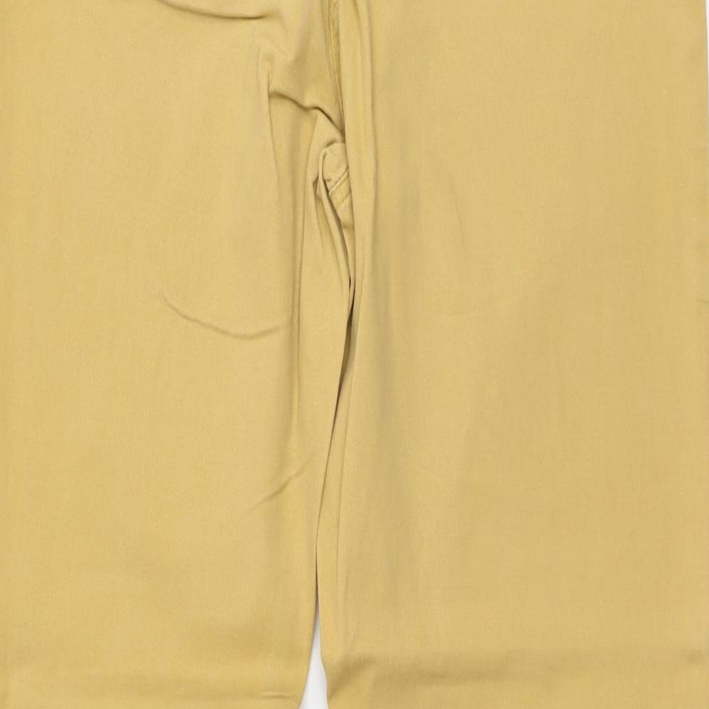 M&Co Womens Beige Cotton Straight Jeans Size 12 L25 in Regular Button