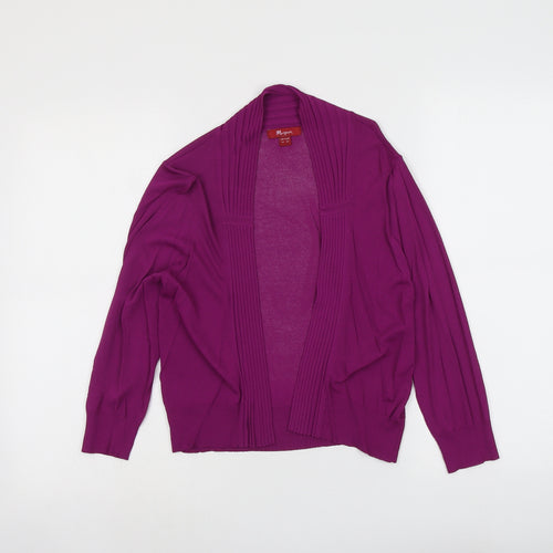 Monsoon Womens Purple V-Neck Viscose Pullover Jumper Size 14