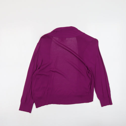 Monsoon Womens Purple V-Neck Viscose Pullover Jumper Size 14