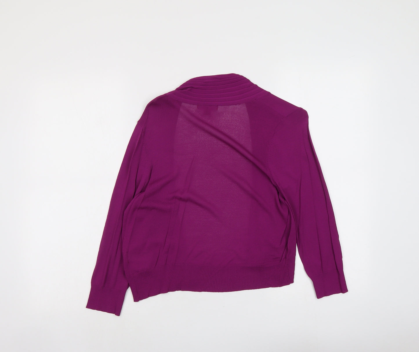 Monsoon Womens Purple V-Neck Viscose Pullover Jumper Size 14