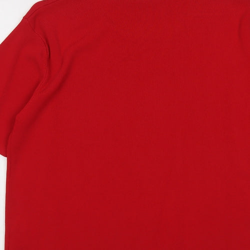 Laura G Womens Red Round Neck Viscose Pullover Jumper Size L