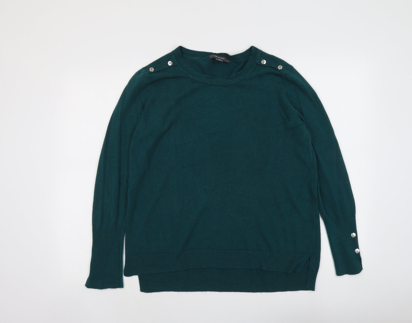 Primark Womens Green Round Neck Acrylic Pullover Jumper Size L