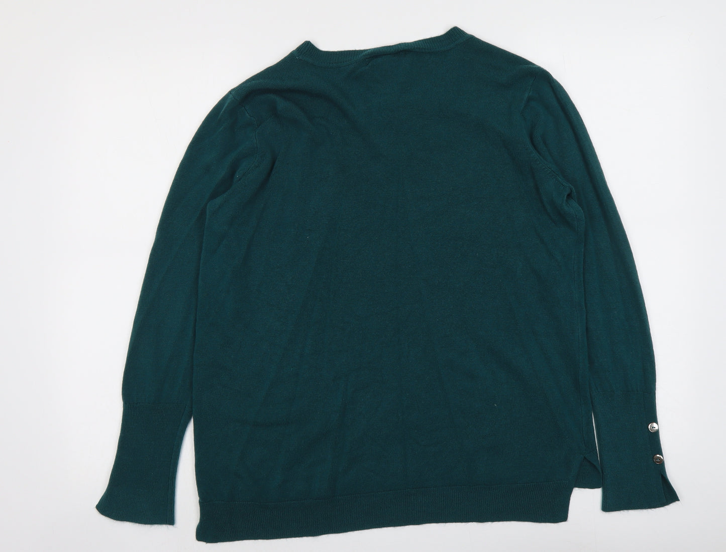 Primark Womens Green Round Neck Acrylic Pullover Jumper Size L