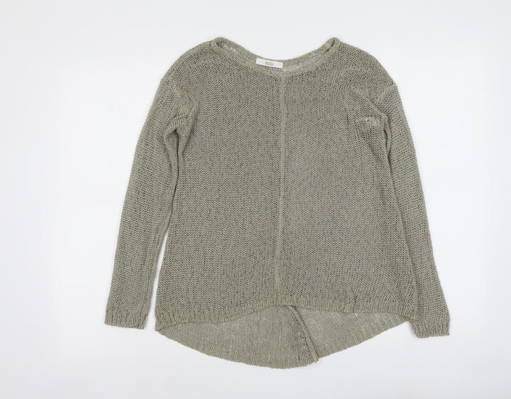 Marks and Spencer Womens Green Boat Neck Acrylic Pullover Jumper Size 10