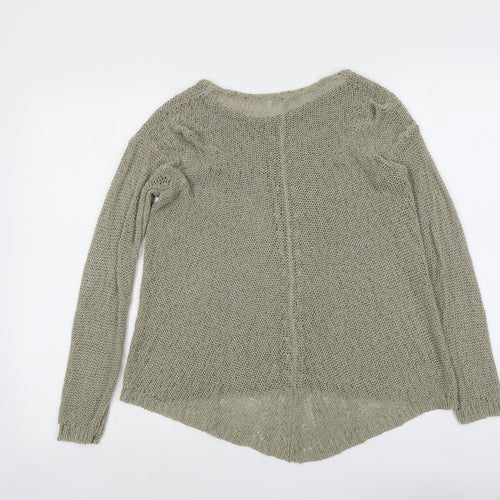 Marks and Spencer Womens Green Boat Neck Acrylic Pullover Jumper Size 10