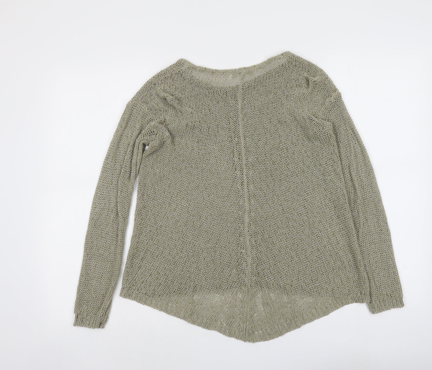 Marks and Spencer Womens Green Boat Neck Acrylic Pullover Jumper Size 10