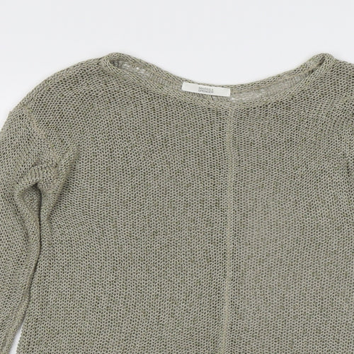 Marks and Spencer Womens Green Boat Neck Acrylic Pullover Jumper Size 10