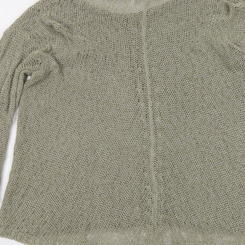 Marks and Spencer Womens Green Boat Neck Acrylic Pullover Jumper Size 10