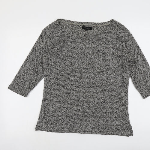 New Look Womens Grey Boat Neck Polyester Pullover Jumper Size 10