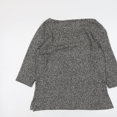 New Look Womens Grey Boat Neck Polyester Pullover Jumper Size 10