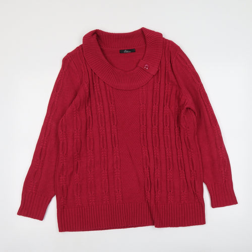 Bonmarché Womens Purple Roll Neck Acrylic Pullover Jumper Size L
