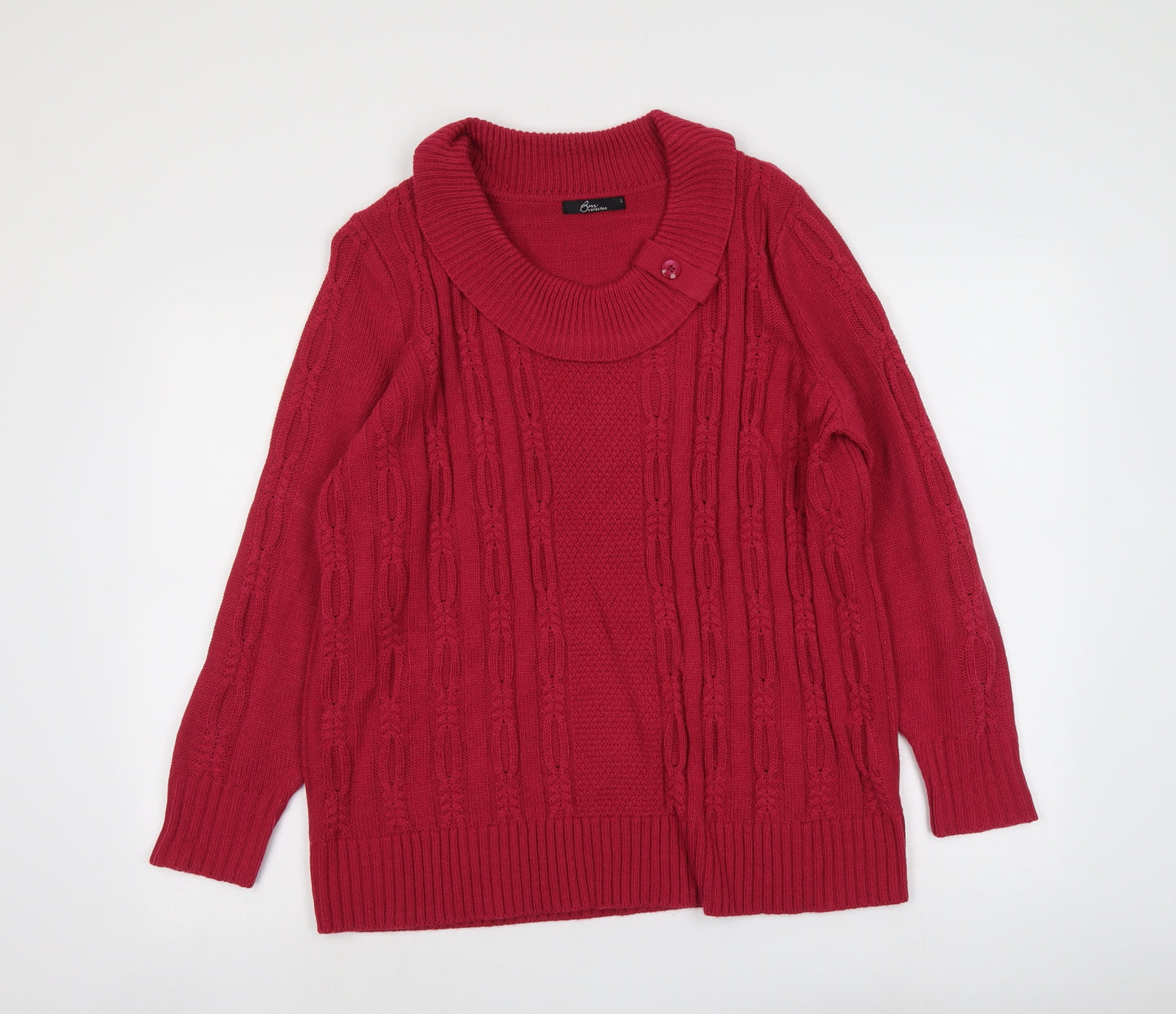 Bonmarché Womens Purple Roll Neck Acrylic Pullover Jumper Size L